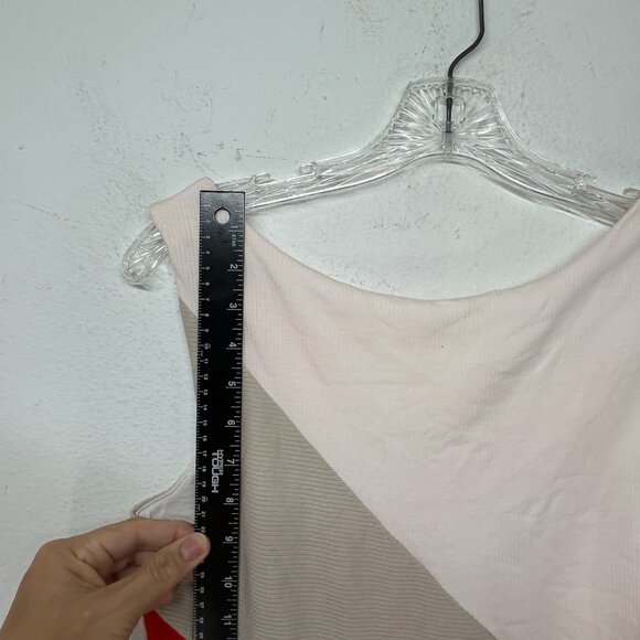 Anthropologie Maeve Cameron Dress medium orange red colorblock Rib  Asymmetrical - Picture 8 of 13